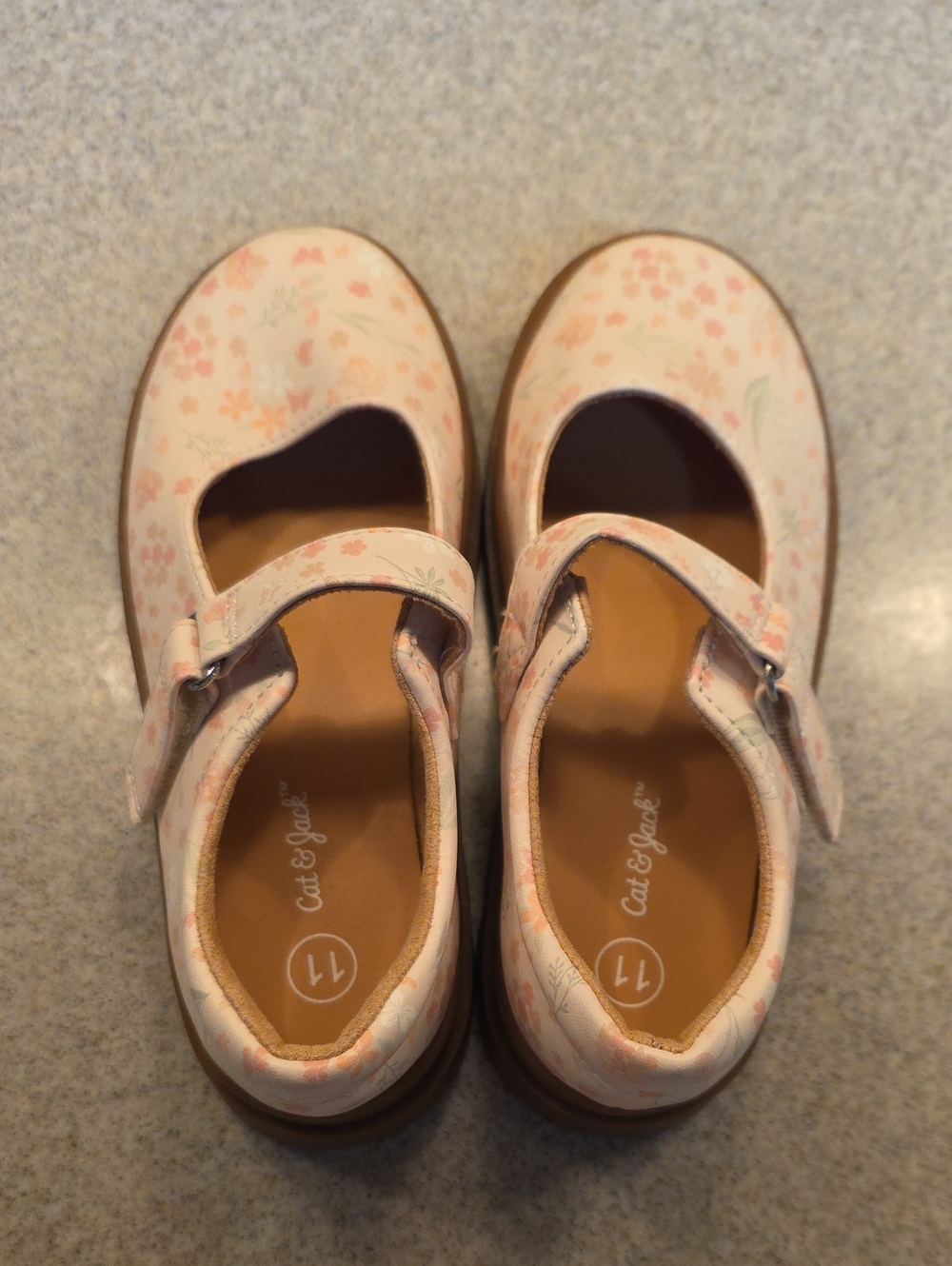 Cat & Jack Light Pink Floral Mary Jane Shoes